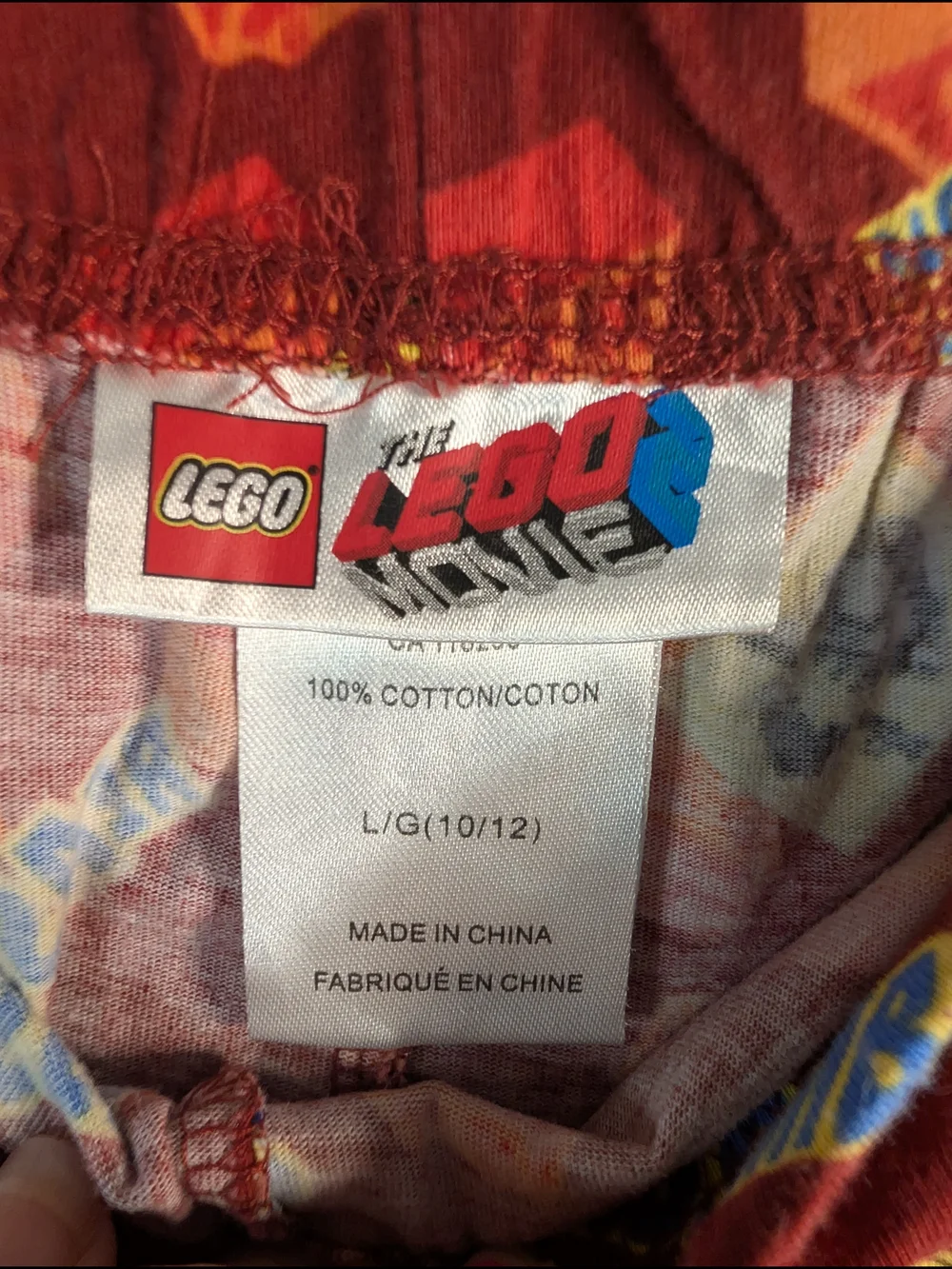 Lego Kids Two-Piece Pajama Set in Red, Gray, Yellow
